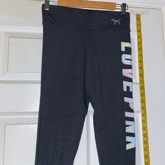 Pink Victorias Secret BlackYoga  Pants Size S/P - Picture 2 of 5